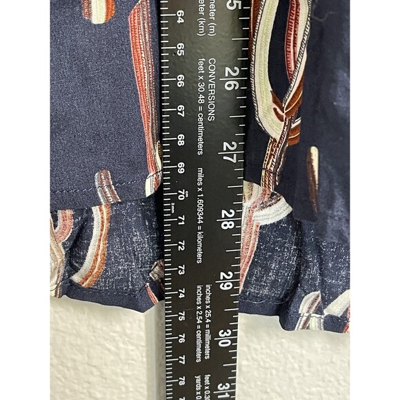 NWOT JODIFL Navy Blue Cactus Long Sleeve Western Tunic Blouse Sz M Southwest Top - Picture 8 of 10